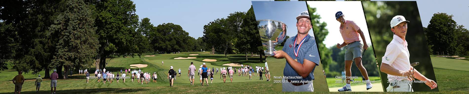 Male Junior Golf winner with a collage of images from the event