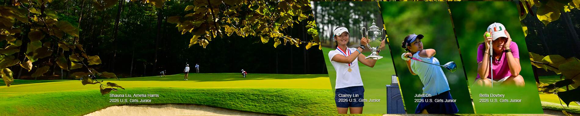Female Junior Golf winner with a collage of images from the event